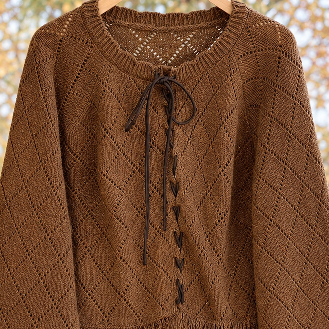 Alba-Marie Lace Up Sweater - Lead Product Detail