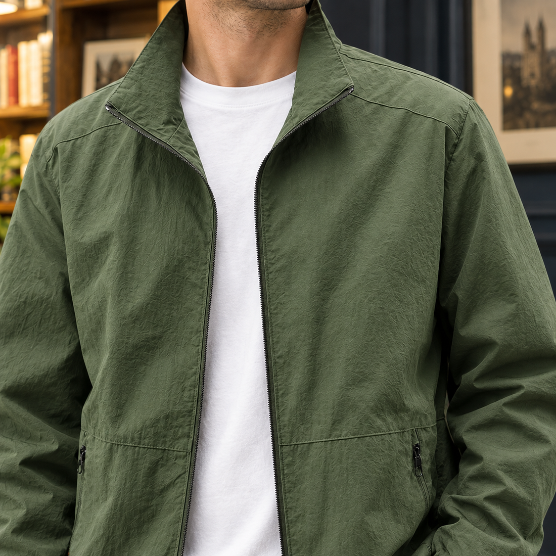 Harry-Jude Stand Collar Jacket - Lead Product Detail