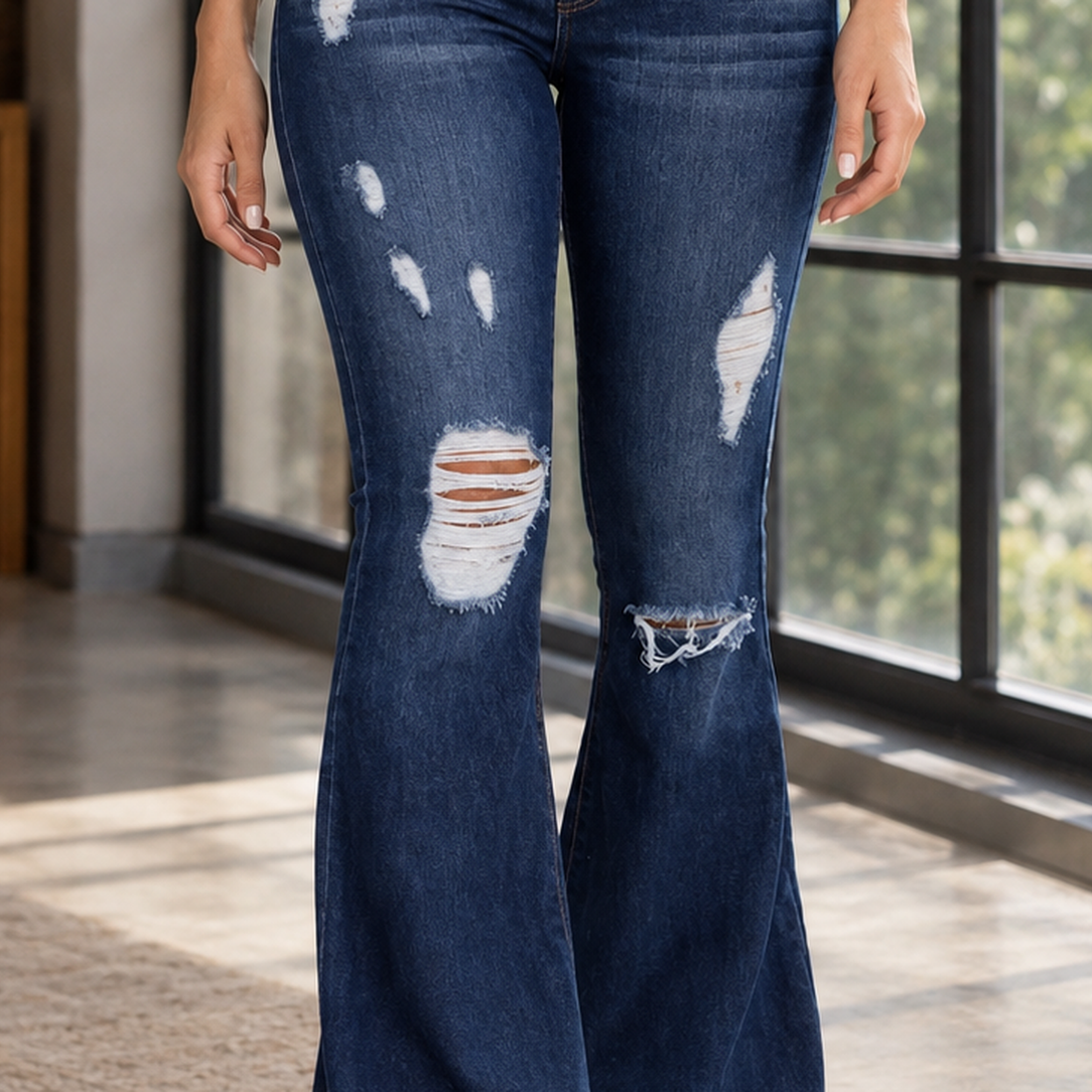 Aline-Pearl Flared Jeans - Lead Product Detail
