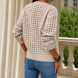 Lydia Open-Knit Sweater - Lead Alternate View