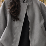 Lena-Hope Suede Zip Jacket - Lead Product Detail