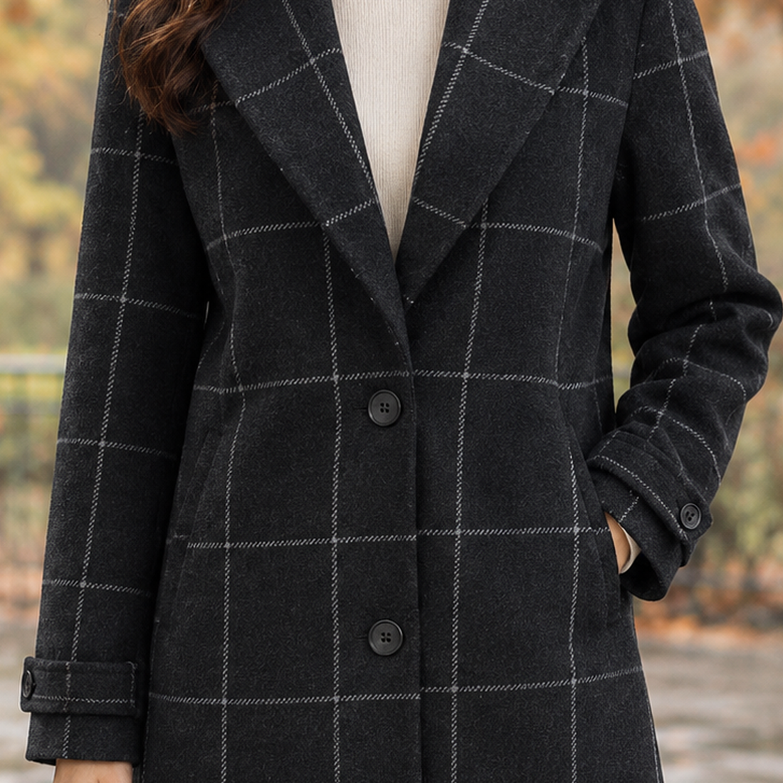 Matilda-Skye Windowpane Coat - Lead Product Detail