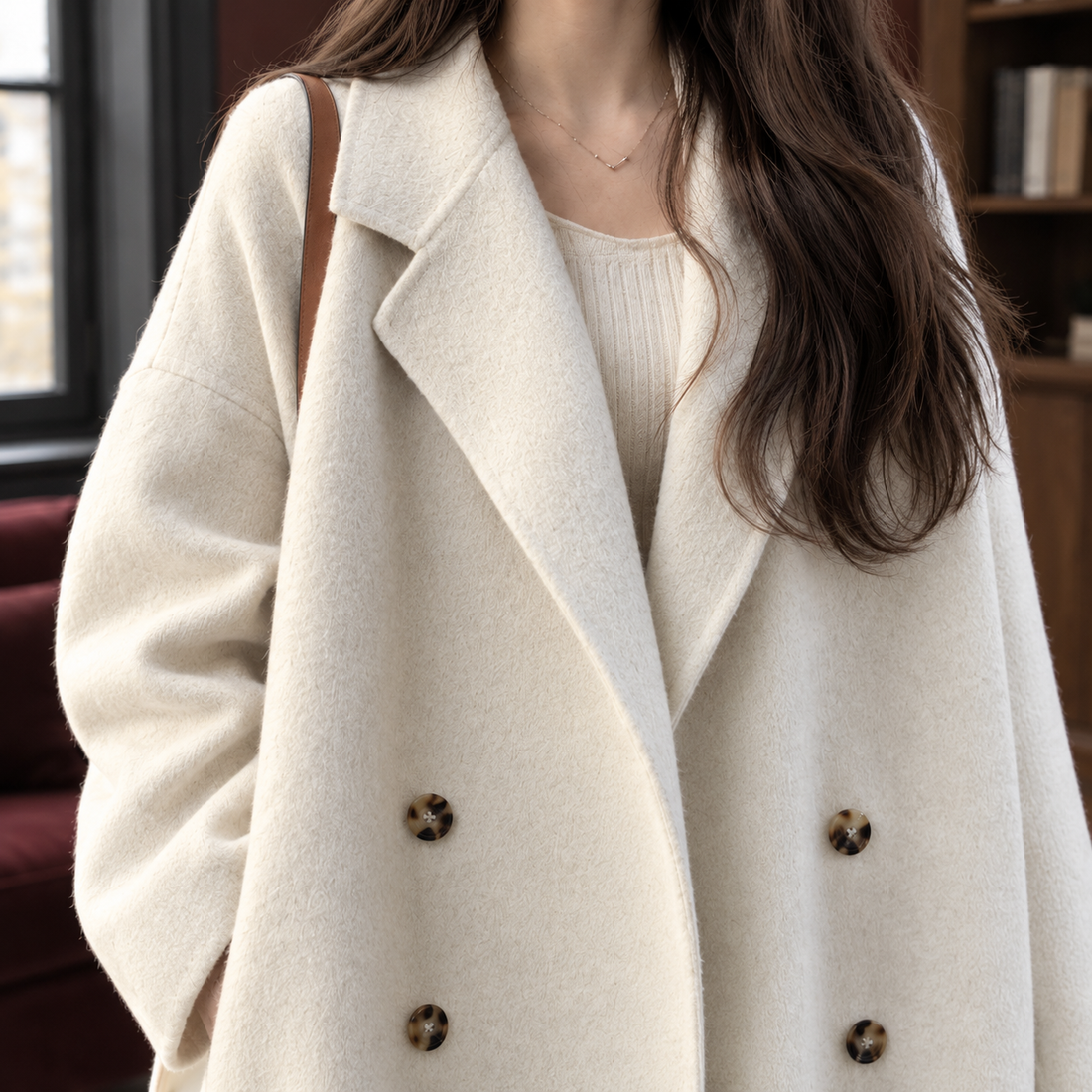 Ophelia-June Double-Breasted Coat - Lead Product Detail