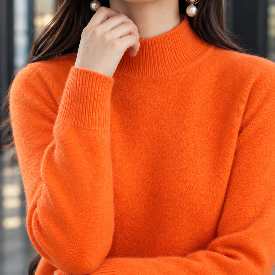 Isabelle Mock Neck Sweater - Lead Product Detail