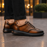 Vittorio Leather Brogue Sneakers - Lead Alternate View