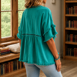 Astrid-Grace V-Neck Blouse - Lead Alternate View