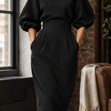 Stacey-Claire Pleated Midi Dress - Lead Product Detail