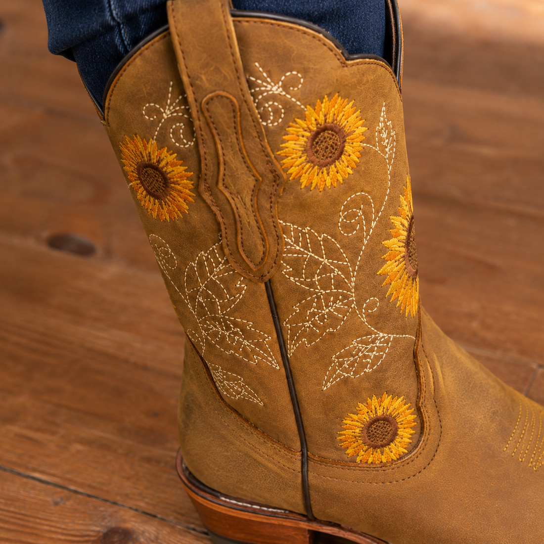 Serrano Floral Western Boots - Lead Product Detail