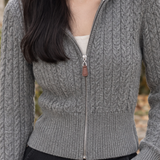 Estelle-Belle Cable Knit Cardigan - Lead Product Detail