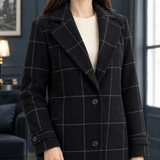 Arabella-Elise Windowpane Coat - Lead Product Detail