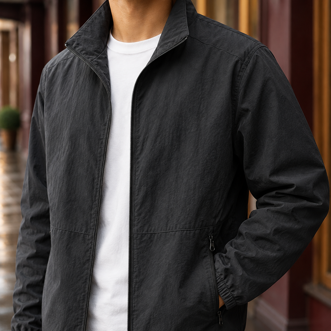 Matthias-Grant Stand Collar Jacket - Lead Product Detail
