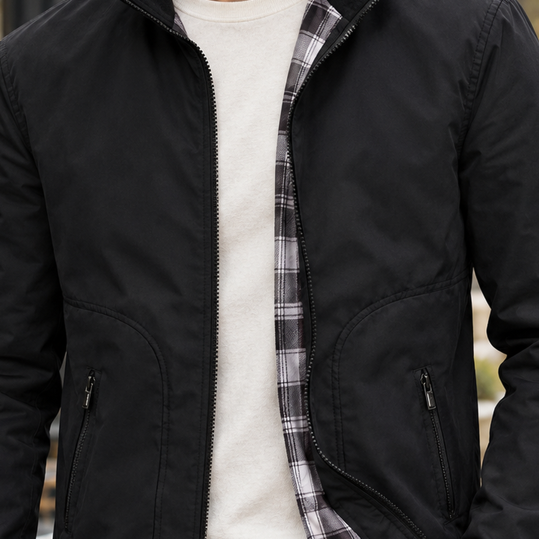 William-Tate Stand Collar Jacket - Lead Product Detail