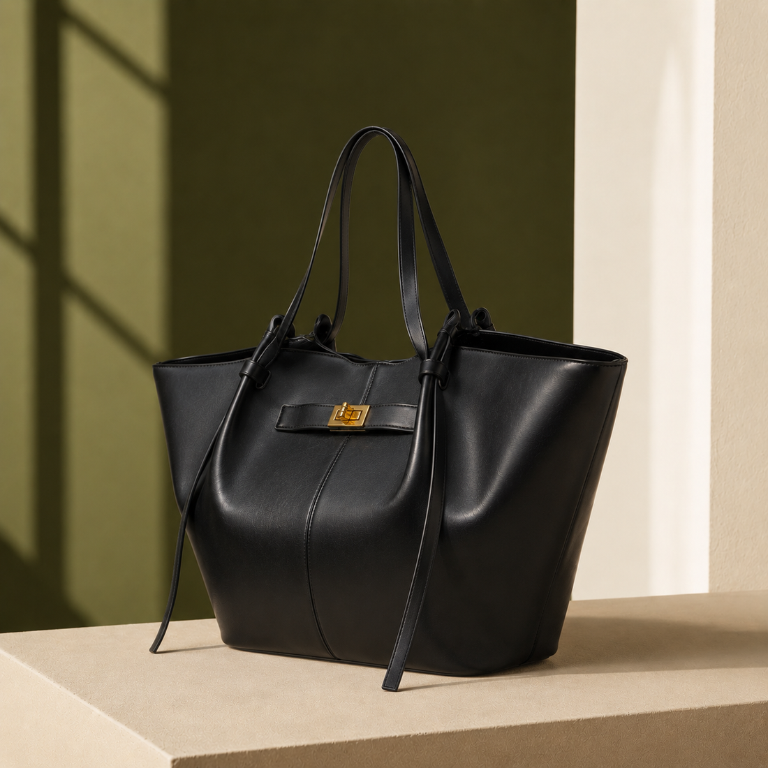 Battaglia Leather Tote - Lead Alternate View