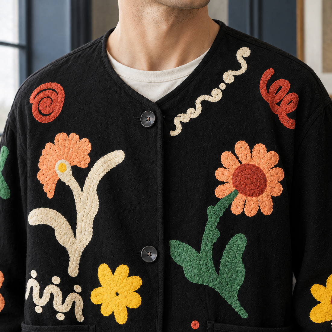 Florian-Wren Embroidered Jacket - Lead Product Detail