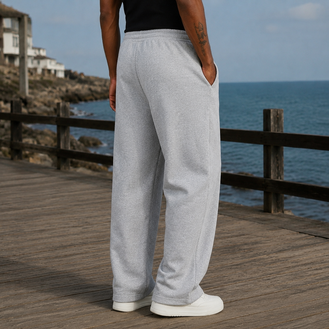 Theo Wide Leg Sweatpants - Lead Alternate View