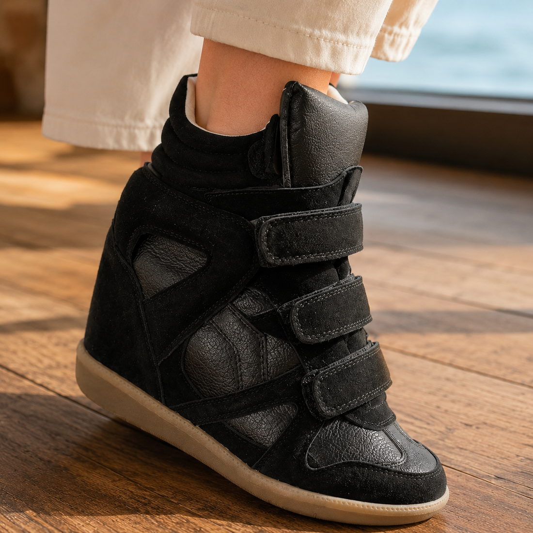 Silvestri Wedge Sneakers - Lead Product Detail