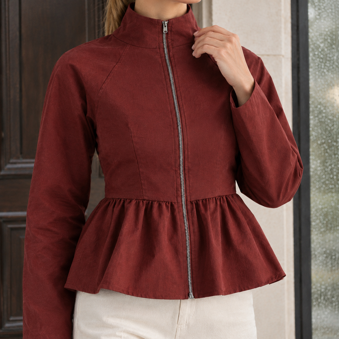 Darcy-Belle Peplum Jacket - Lead Product Detail