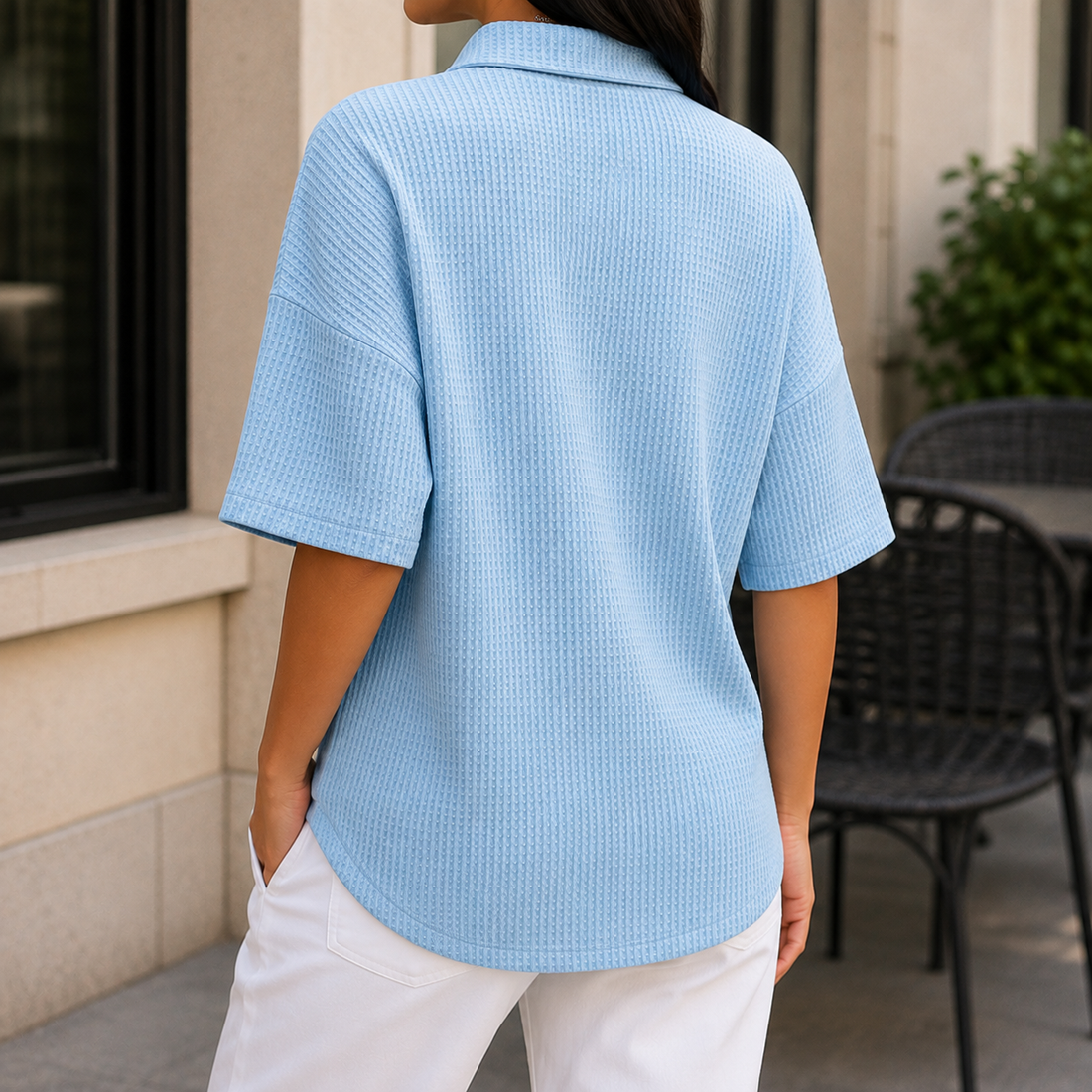 Isabeau Waffle Polo - Lead Alternate View