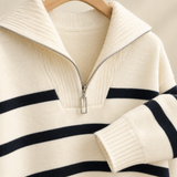 Perla-June Zip Collar Sweater - Lead Product Detail