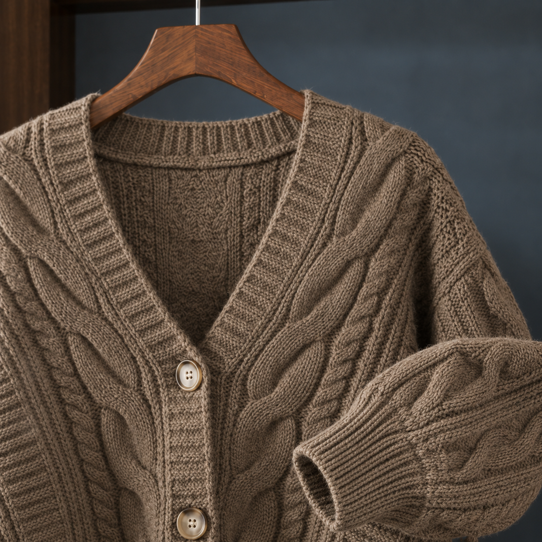 Morwenna-Skye Cable Cardigan - Lead Product Detail