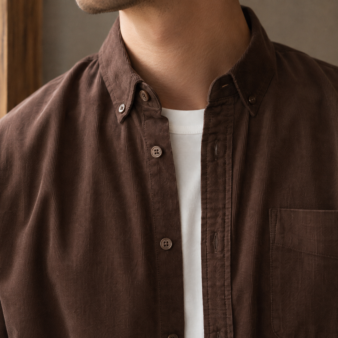 Thibault Textured Overshirt - Lead Product Detail