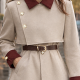 Leila-Elise Contrast Coat - Lead Product Detail