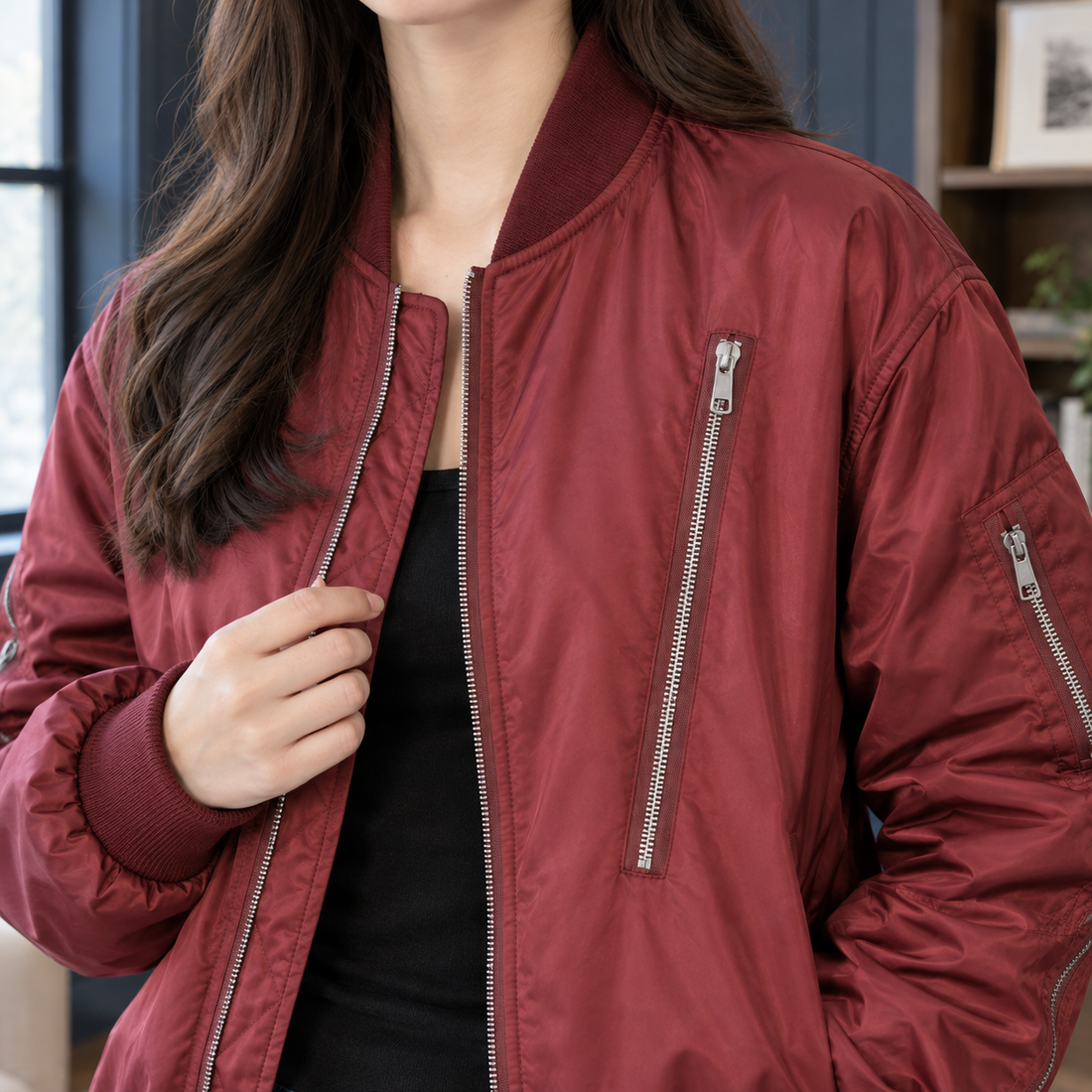 Autumn-Claire Bomber Jacket - Lead Product Detail