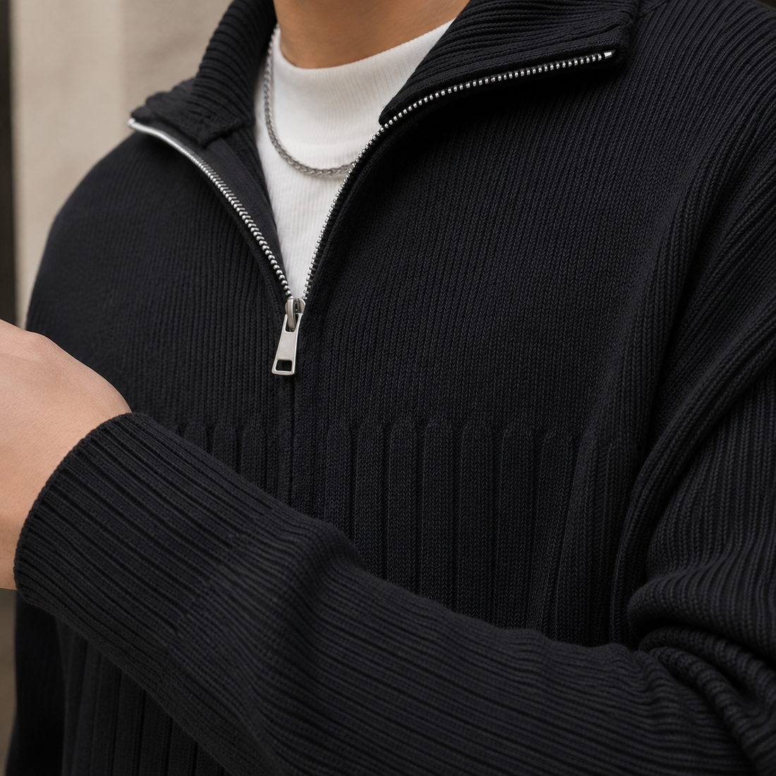 Theo-Reid Ribbed Jacket - Lead Product Detail