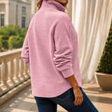 Perla-Rose Half Zip Sweater - Lead Alternate View