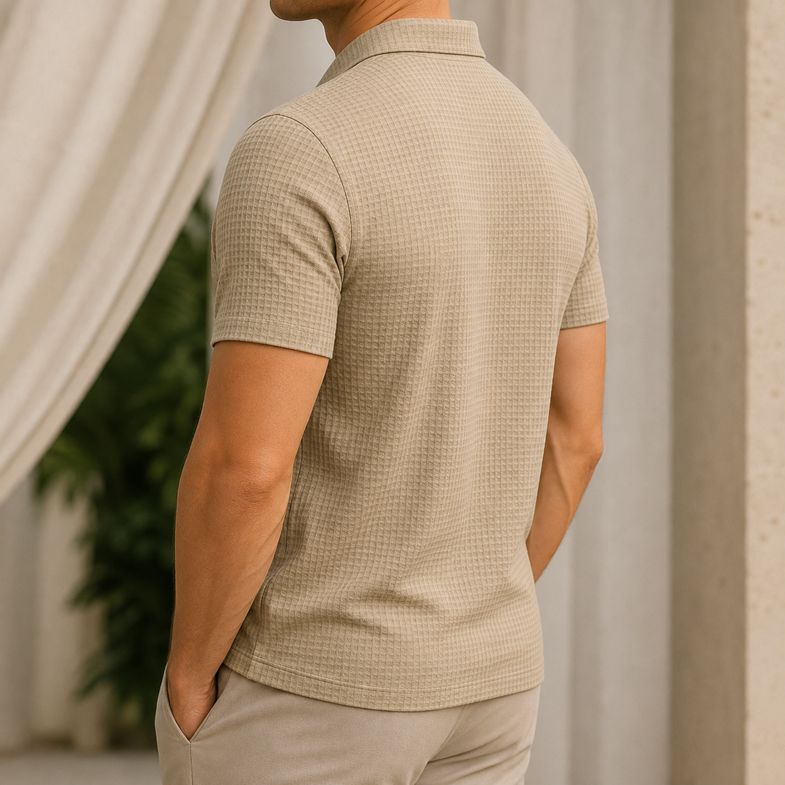 Spencer Textured Polo - Lead Alternate View