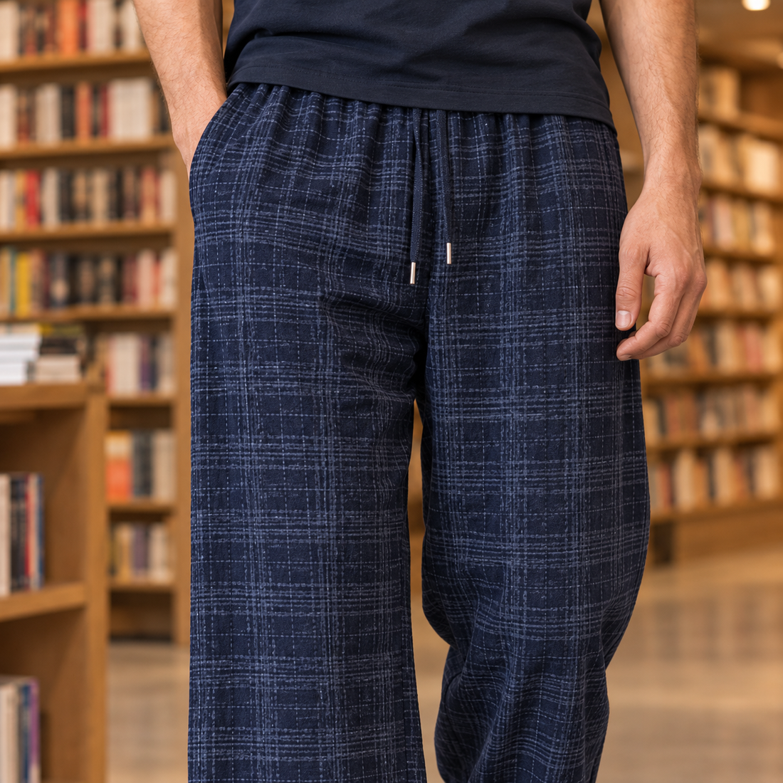 Herbert-Wren Relaxed Plaid Pants - Lead Product Detail