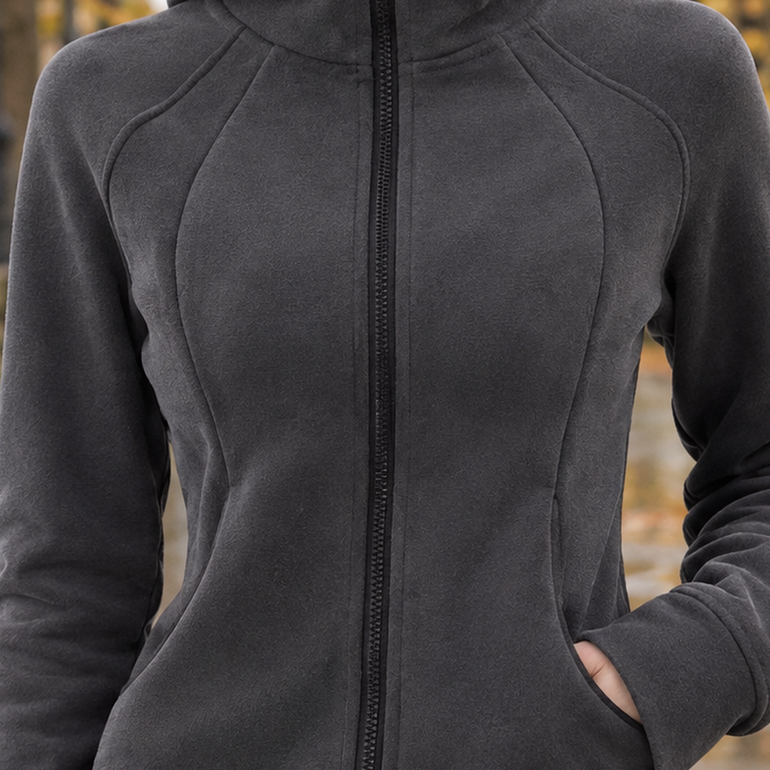 Tessa-Hope Sculpted Zip Hoodie - Lead Product Detail