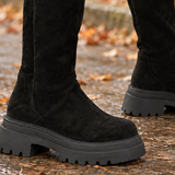 Tiepolo-Monza Suede Platform Boots - Lead Product Detail