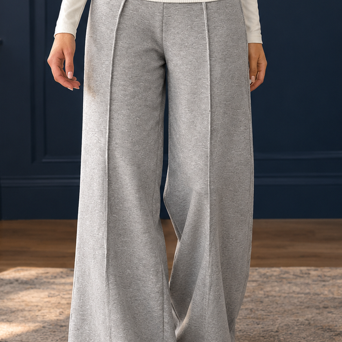 Gwendolen-Faye Contrast Waist Pants - Lead Product Detail