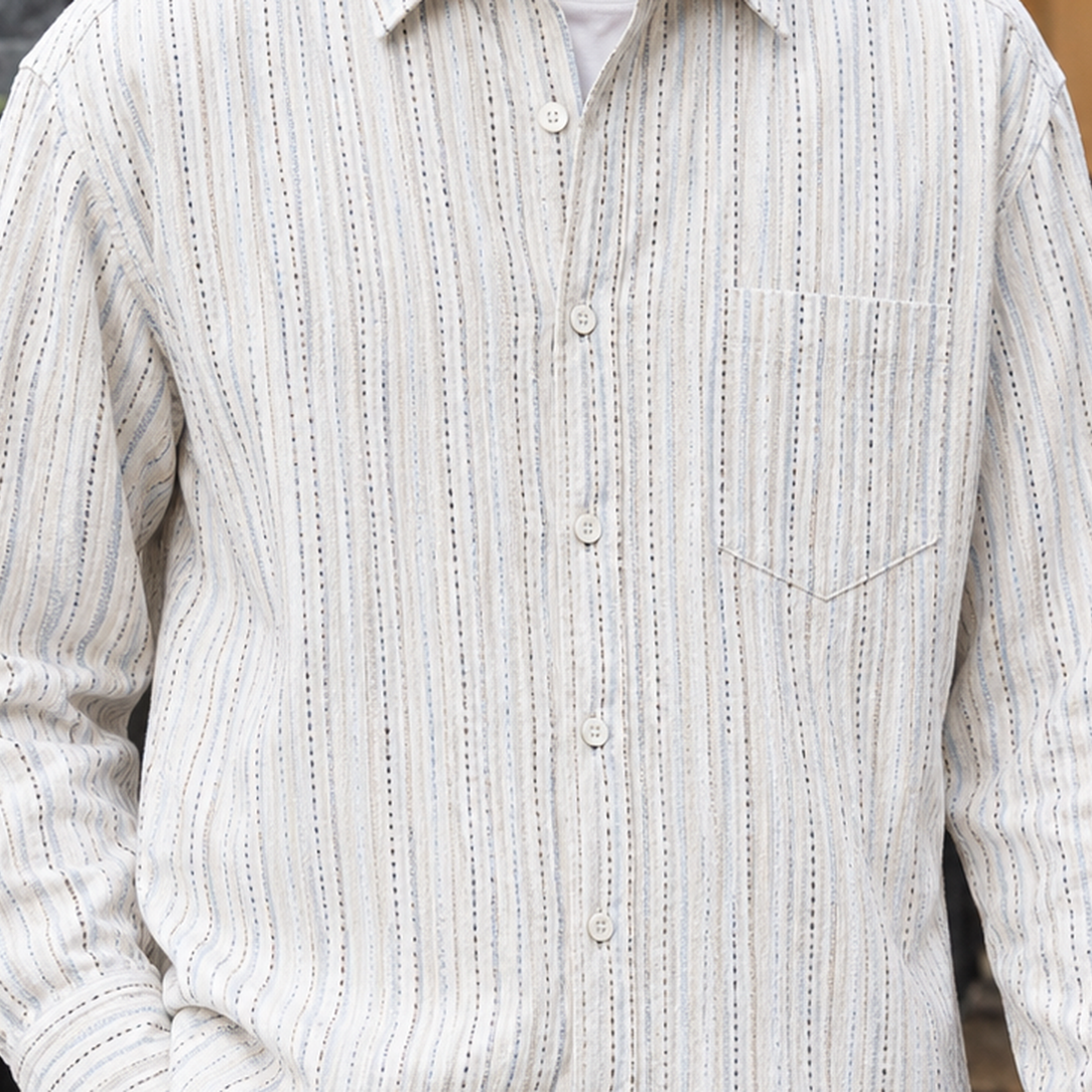 Dylan-Grey Striped Shirt - Lead Product Detail