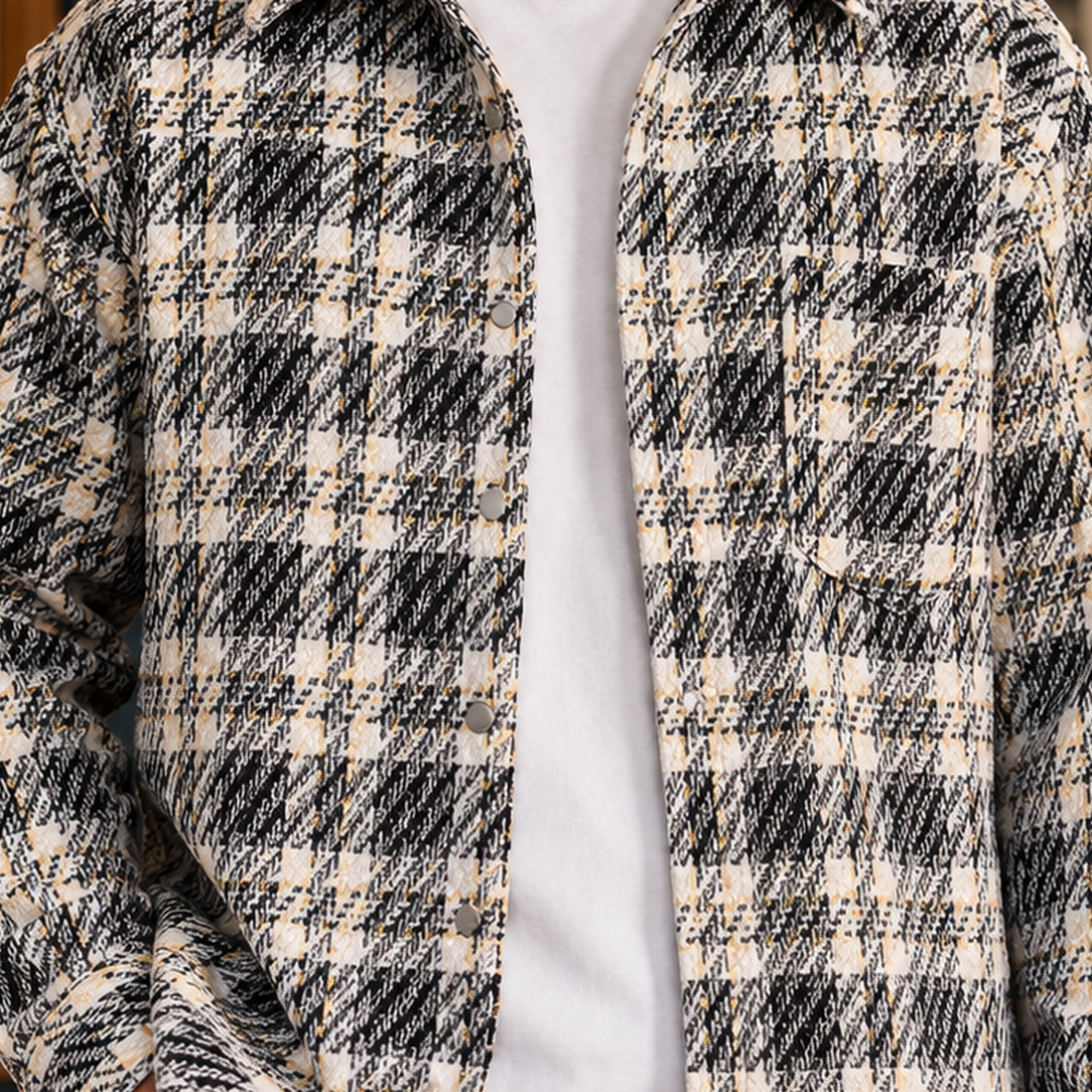 Erasmus-Scott Plaid Overshirt - Lead Product Detail