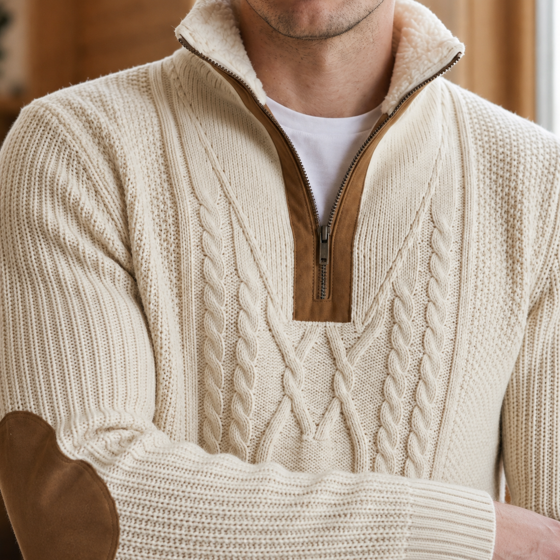 Carter-Lane Cable Knit Sweater - Lead Product Detail