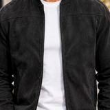 Gregory-West Suede Bomber Jacket - Lead Product Detail