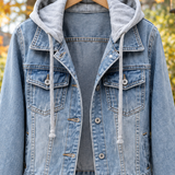 Georgia-Grace Hooded Denim Jacket - Lead Product Detail