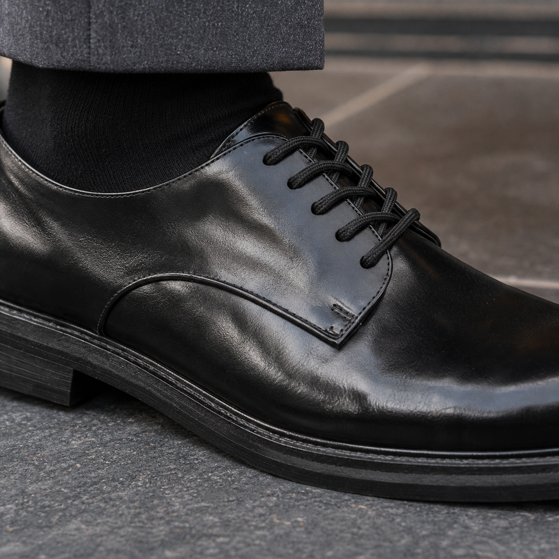 Sanremo Leather Derby Shoes - Lead Product Detail