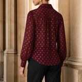 Zinnia Gold Dot Blouse - Lead Alternate View