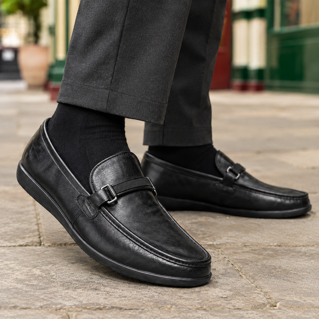 Calvino Leather Loafers - Lead Product Detail