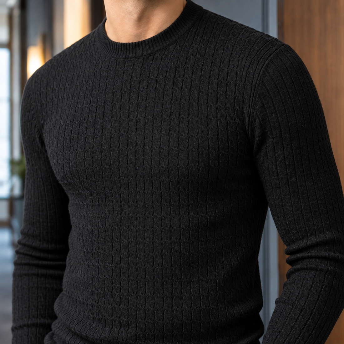 Tyler Cable Sweater - Lead Product Detail