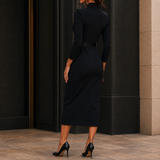 Bernadette Belted Midi Dress - Lead Alternate View