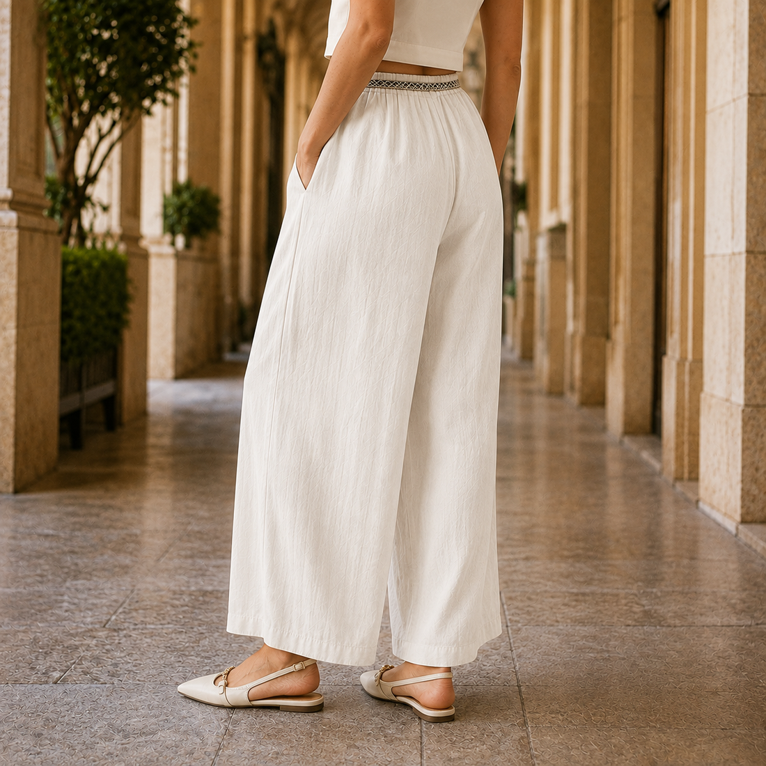 Esme Wide Leg Pants - Lead Alternate View