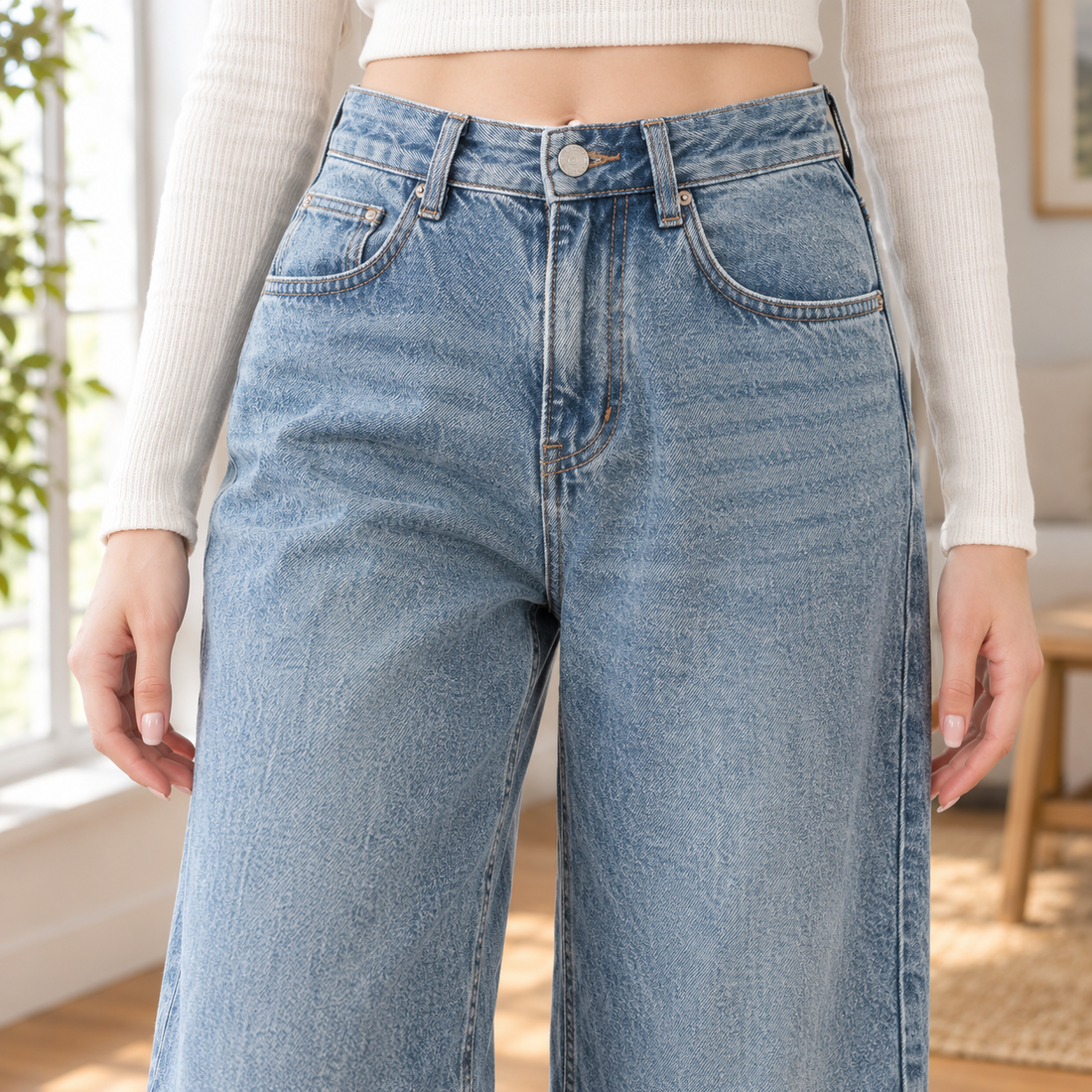 Rosalie-Elise Wide Leg Jeans - Lead Product Detail