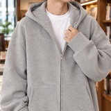 Archambault Oversized Zip Hoodie - Lead Product Detail