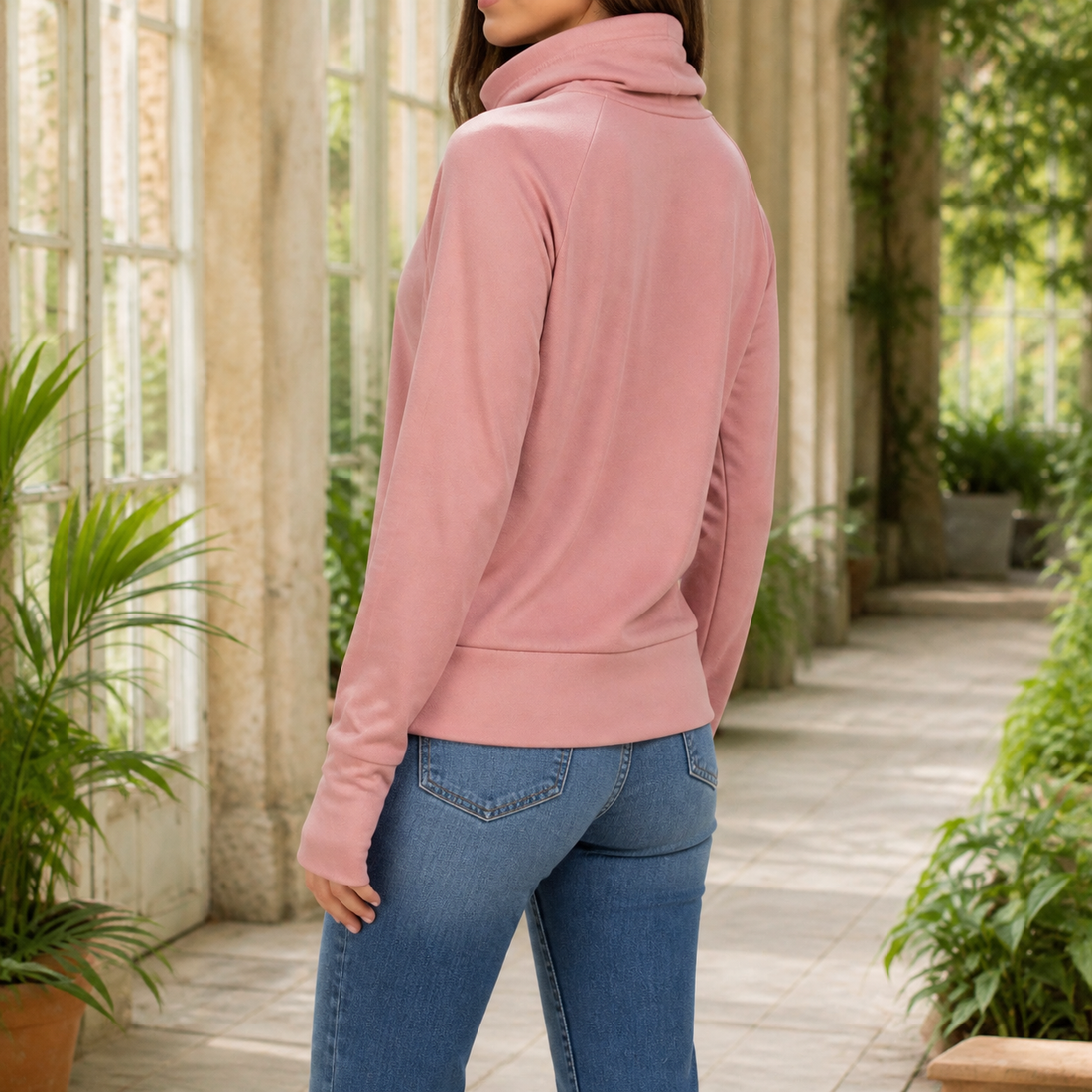 Ilaria-Rose Mock Neck Sweater - Lead Alternate View