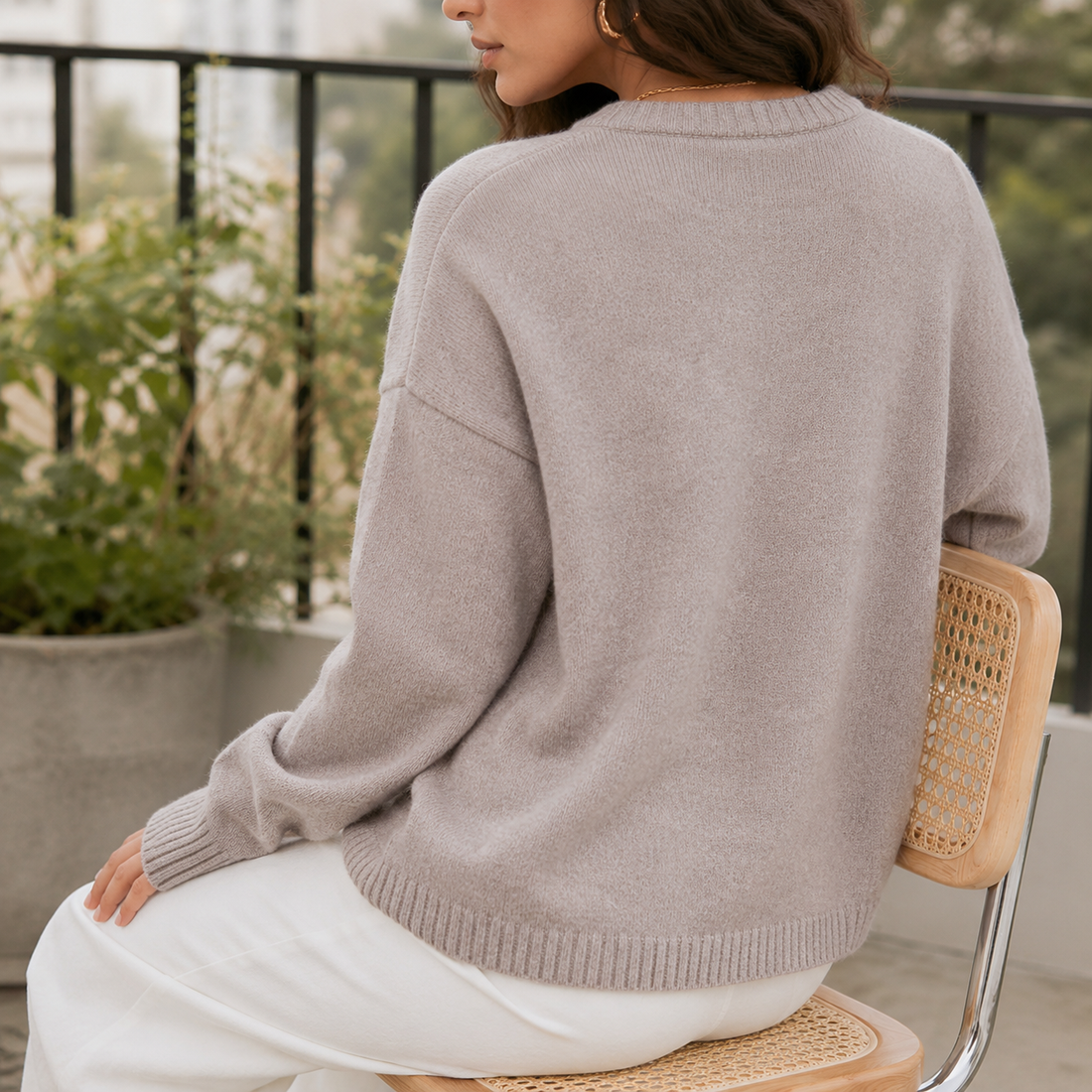 Carmen Crew Neck Sweater - Lead Alternate View