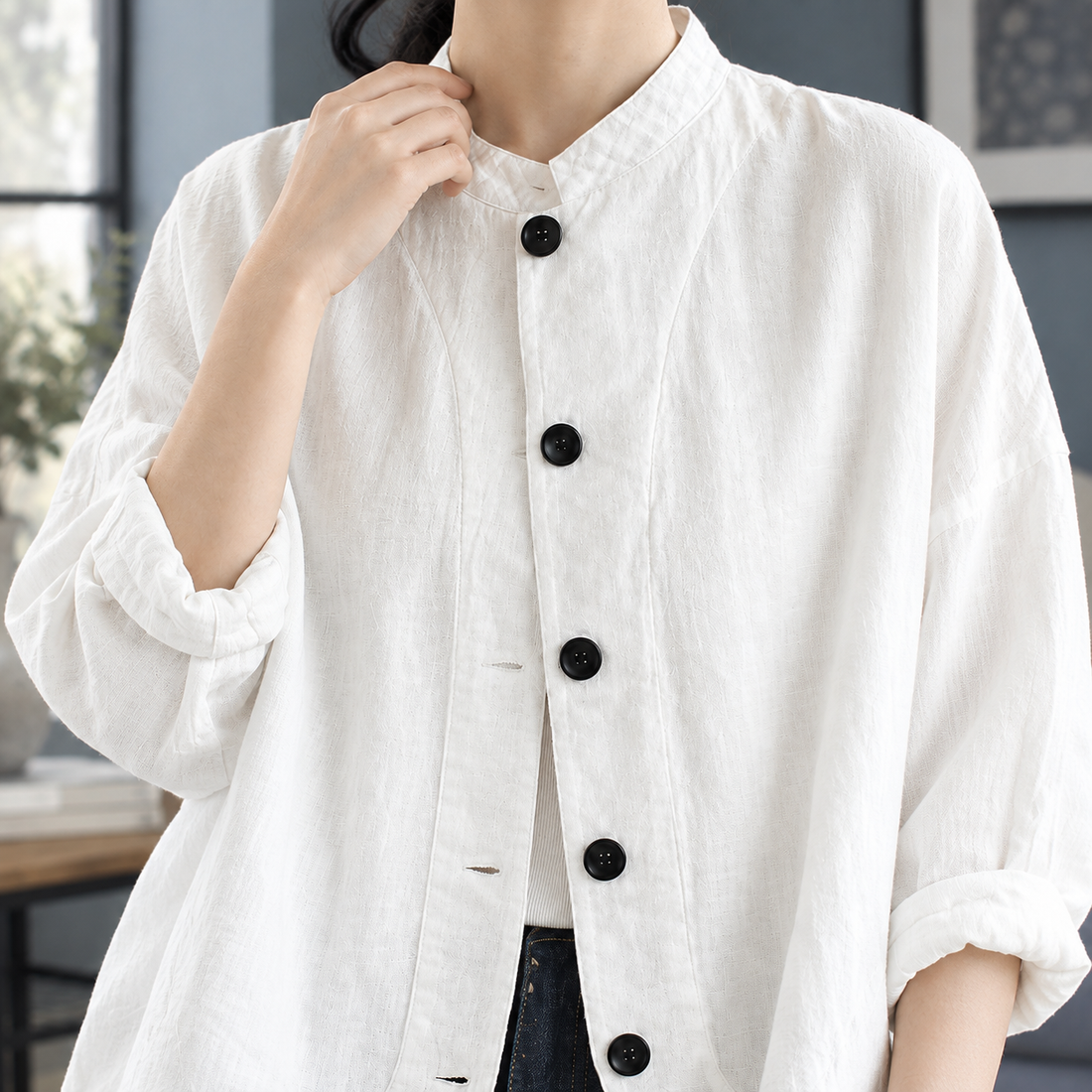 Stella-Marie Stand Collar Jacket - Lead Product Detail